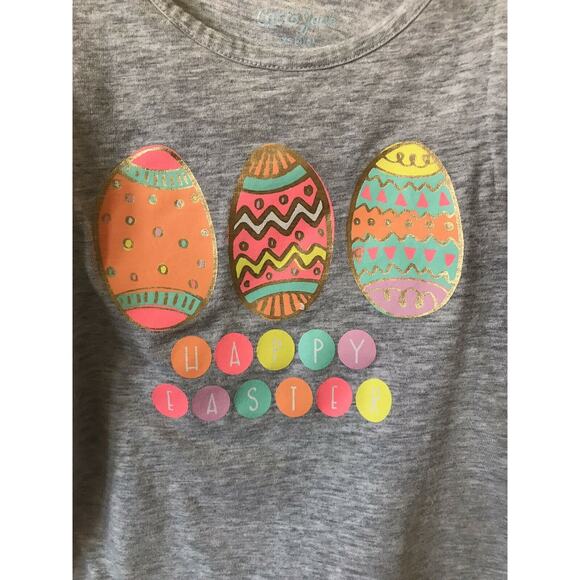 Lot of 2 Holiday Easter Egg Halloween Sparkle Short Sleeve Girls Top Size XS 4/5 - Picture 3 of 7